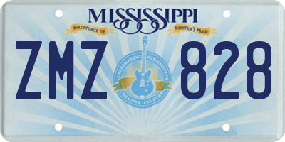 MS license plate ZMZ828