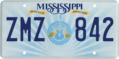 MS license plate ZMZ842