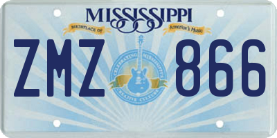 MS license plate ZMZ866