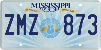 MS license plate ZMZ873