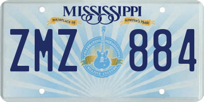 MS license plate ZMZ884
