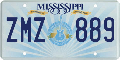 MS license plate ZMZ889