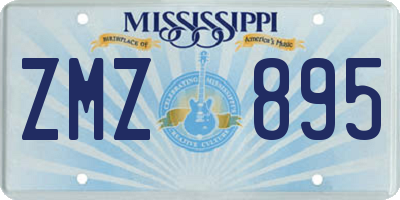 MS license plate ZMZ895