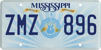 MS license plate ZMZ896