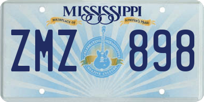 MS license plate ZMZ898