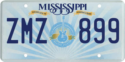 MS license plate ZMZ899
