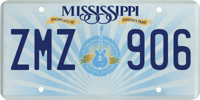 MS license plate ZMZ906