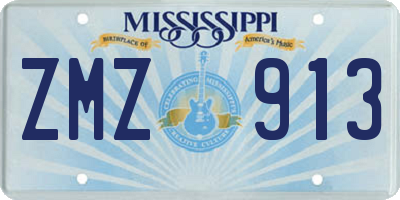 MS license plate ZMZ913