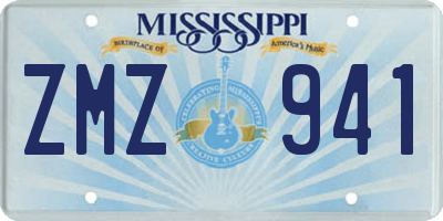 MS license plate ZMZ941