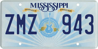 MS license plate ZMZ943