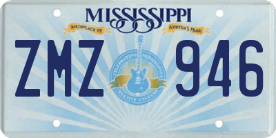 MS license plate ZMZ946