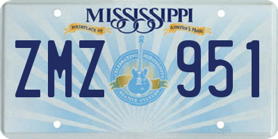 MS license plate ZMZ951