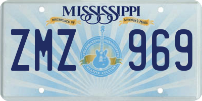 MS license plate ZMZ969