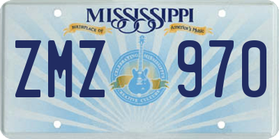 MS license plate ZMZ970