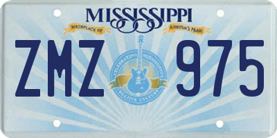 MS license plate ZMZ975