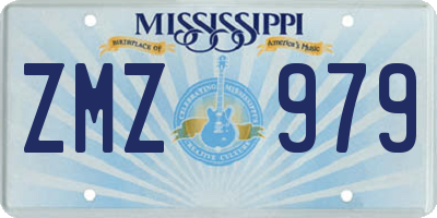 MS license plate ZMZ979