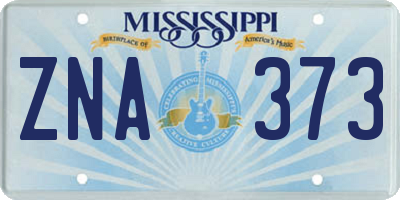 MS license plate ZNA373