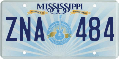 MS license plate ZNA484