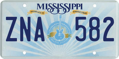 MS license plate ZNA582