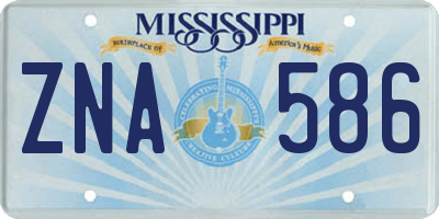 MS license plate ZNA586