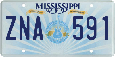 MS license plate ZNA591