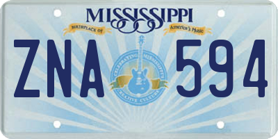 MS license plate ZNA594