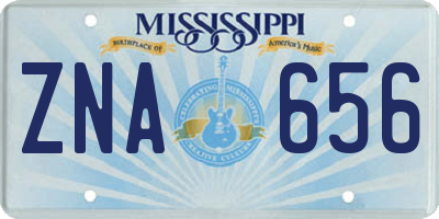 MS license plate ZNA656
