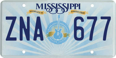 MS license plate ZNA677