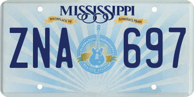 MS license plate ZNA697