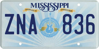 MS license plate ZNA836
