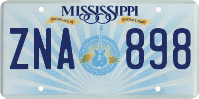 MS license plate ZNA898