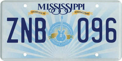 MS license plate ZNB096