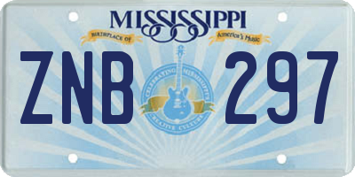 MS license plate ZNB297