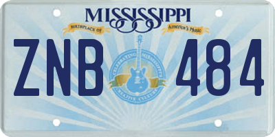 MS license plate ZNB484