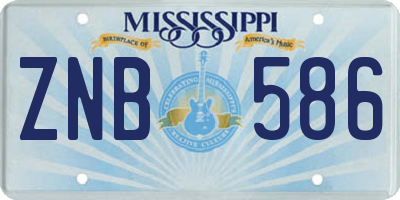 MS license plate ZNB586