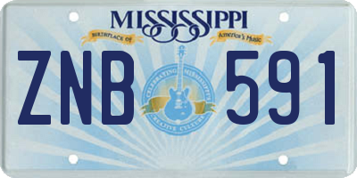 MS license plate ZNB591