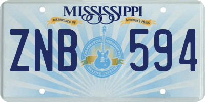 MS license plate ZNB594