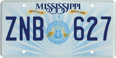 MS license plate ZNB627