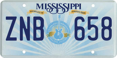 MS license plate ZNB658