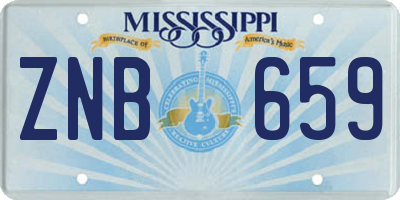 MS license plate ZNB659