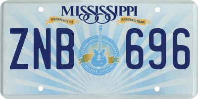 MS license plate ZNB696