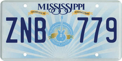 MS license plate ZNB779