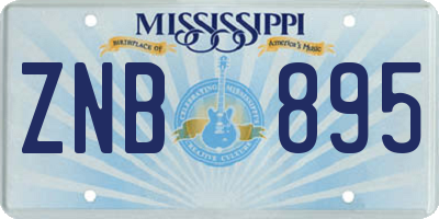 MS license plate ZNB895