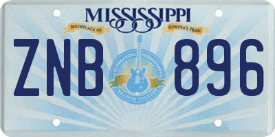 MS license plate ZNB896