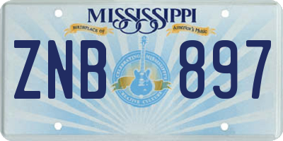 MS license plate ZNB897