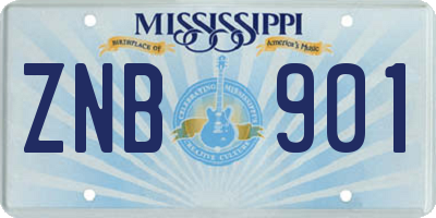 MS license plate ZNB901