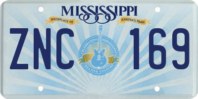 MS license plate ZNC169