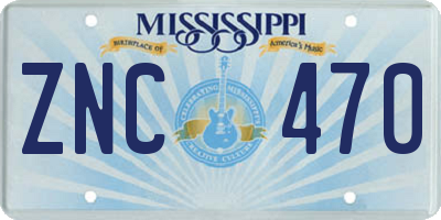 MS license plate ZNC470