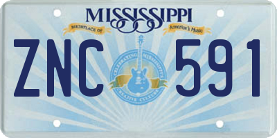 MS license plate ZNC591