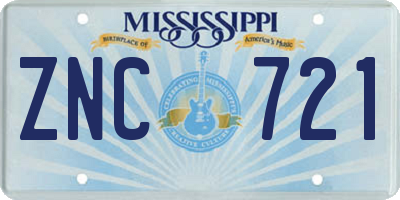 MS license plate ZNC721